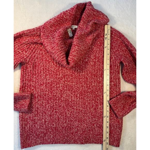 Madewell Red White Speckled Cowlneck Knit Sweater Pullover Jumper M NWT - Picture 7 of 9